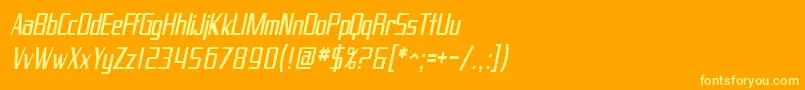 フォントSfProverbialGothicCondensedOblique – オレンジの背景に黄色の文字
