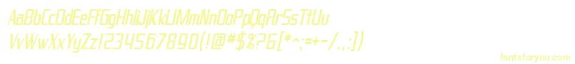 フォントSfProverbialGothicCondensedOblique – 黄色のフォント