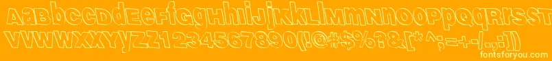 GammaScale-Schriftart – Gelbe Schriften auf orangefarbenem Hintergrund