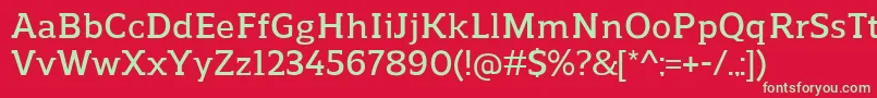 フォントReganslabDemibold – 赤い背景に緑の文字