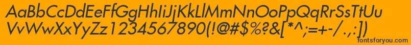 Шрифт KudosSsiItalic – чёрные шрифты на оранжевом фоне