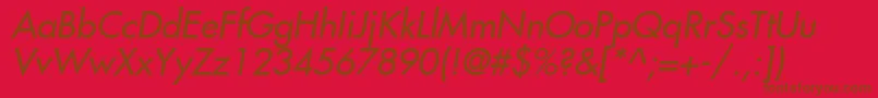 KudosSsiItalic-fontti – ruskeat fontit punaisella taustalla