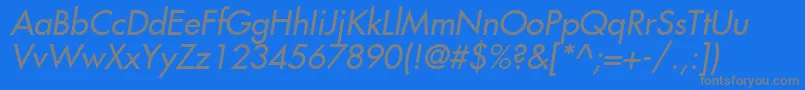 フォントKudosSsiItalic – 青い背景に灰色の文字