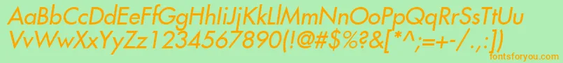 KudosSsiItalic Font – Orange Fonts on Green Background