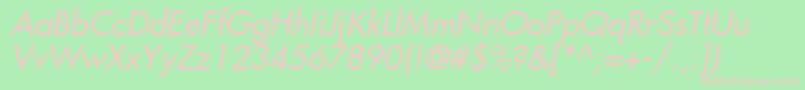 KudosSsiItalic-fontti – vaaleanpunaiset fontit vihreällä taustalla