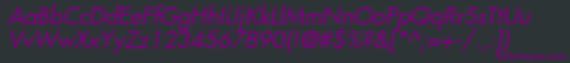 Шрифт KudosSsiItalic – фиолетовые шрифты на чёрном фоне