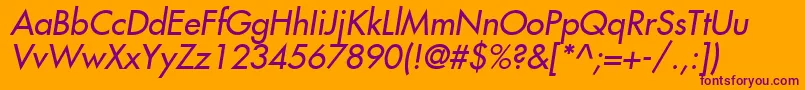 Шрифт KudosSsiItalic – фиолетовые шрифты на оранжевом фоне