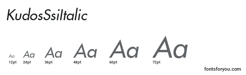 Größen der Schriftart KudosSsiItalic