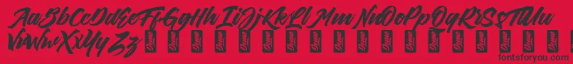 ThirthyDemo-Schriftart – Schwarze Schriften auf rotem Hintergrund