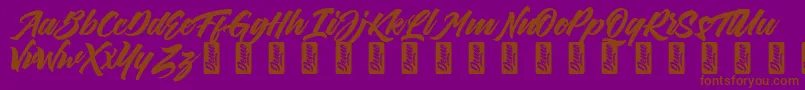 Czcionka ThirthyDemo – brązowe czcionki na fioletowym tle
