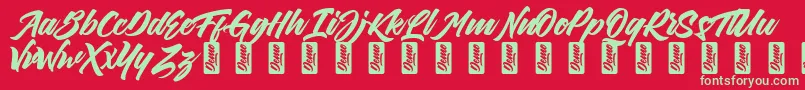 ThirthyDemo Font – Green Fonts on Red Background