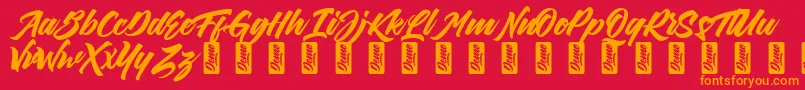 ThirthyDemo Font – Orange Fonts on Red Background