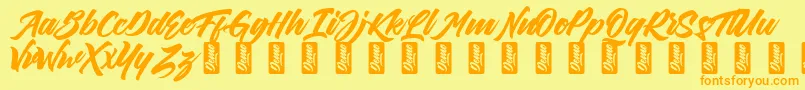 ThirthyDemo Font – Orange Fonts on Yellow Background