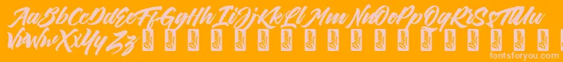 ThirthyDemo Font – Pink Fonts on Orange Background