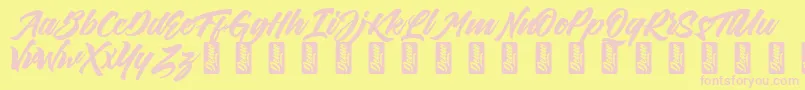 ThirthyDemo Font – Pink Fonts on Yellow Background