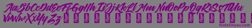 ThirthyDemo-fontti – violetit fontit harmaalla taustalla