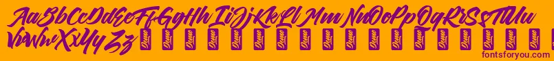 ThirthyDemo Font – Purple Fonts on Orange Background