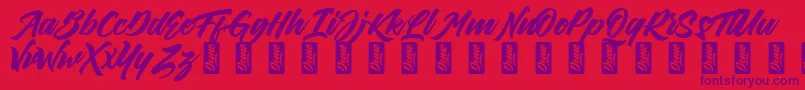 ThirthyDemo Font – Purple Fonts on Red Background