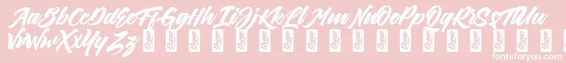 ThirthyDemo-Schriftart – Weiße Schriften auf rosa Hintergrund