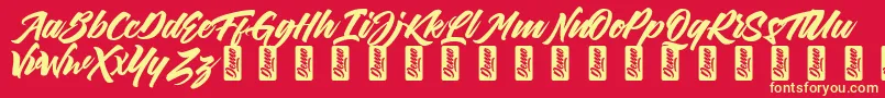 ThirthyDemo Font – Yellow Fonts on Red Background