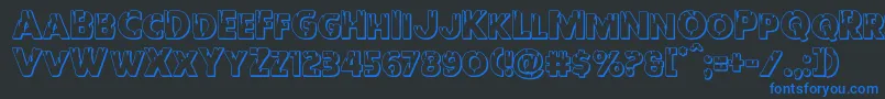 Redundeadshadow Font – Blue Fonts on Black Background