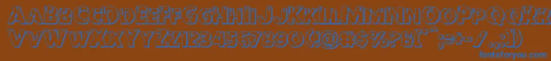 Redundeadshadow Font – Blue Fonts on Brown Background