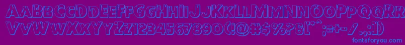 Redundeadshadow-Schriftart – Blaue Schriften auf violettem Hintergrund