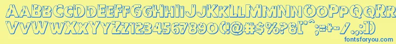 Redundeadshadow Font – Blue Fonts on Yellow Background