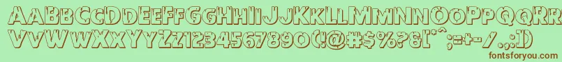 Redundeadshadow Font – Brown Fonts on Green Background