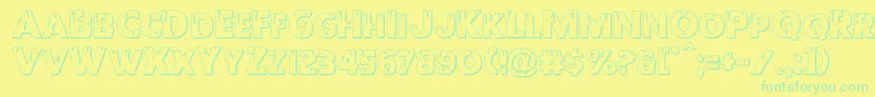 Redundeadshadow Font – Green Fonts on Yellow Background