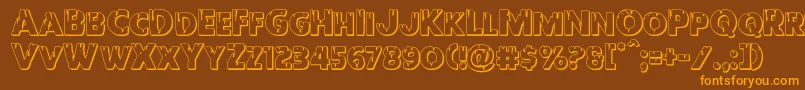 Redundeadshadow-Schriftart – Orangefarbene Schriften auf braunem Hintergrund