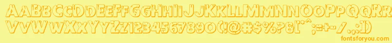 Redundeadshadow Font – Orange Fonts on Yellow Background