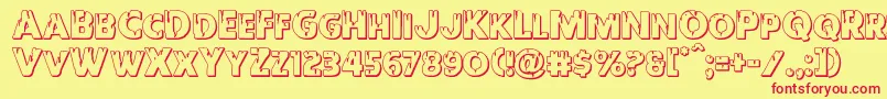 Redundeadshadow Font – Red Fonts on Yellow Background