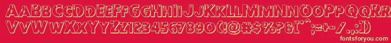 Redundeadshadow Font – Yellow Fonts on Red Background