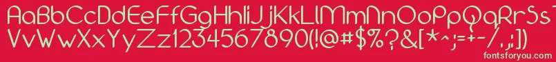 フォントBolonewt – 赤い背景に緑の文字