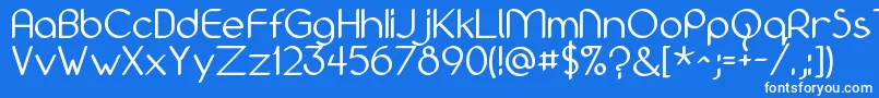 Bolonewt-Schriftart – Weiße Schriften auf blauem Hintergrund