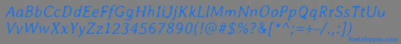 AveriaLightitalic Font – Blue Fonts on Gray Background