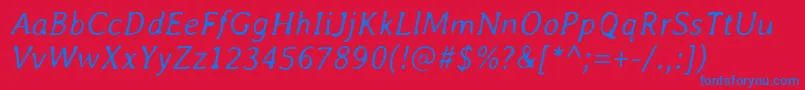 AveriaLightitalic Font – Blue Fonts on Red Background