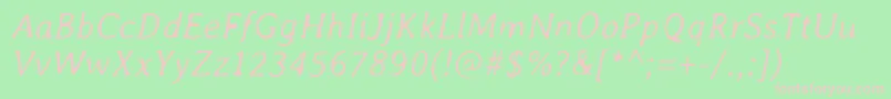 AveriaLightitalic Font – Pink Fonts on Green Background