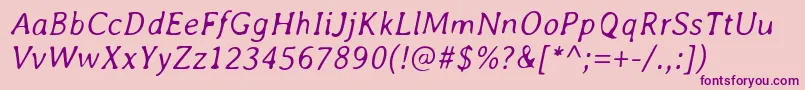 AveriaLightitalic Font – Purple Fonts on Pink Background