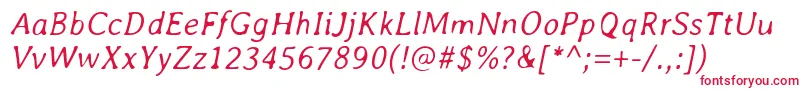 フォントAveriaLightitalic – 赤い文字