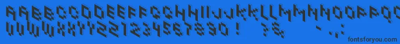 KhalijakaOutline Font – Black Fonts on Blue Background