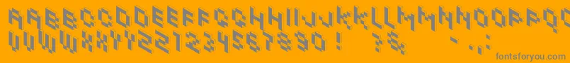 KhalijakaOutline Font – Gray Fonts on Orange Background