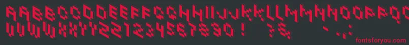 フォントKhalijakaOutline – 黒い背景に赤い文字