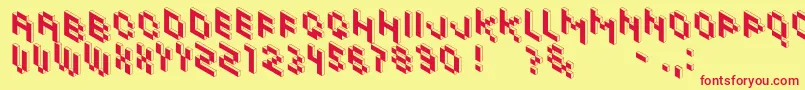 KhalijakaOutline Font – Red Fonts on Yellow Background