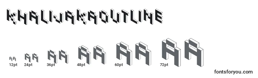 Размеры шрифта KhalijakaOutline