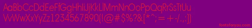 AAvanteltnrThin Font – Red Fonts on Purple Background