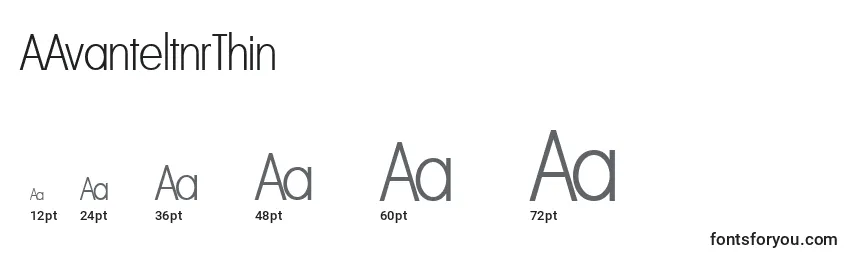 Размеры шрифта AAvanteltnrThin