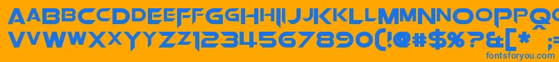 フォントOrionPaxBold – オレンジの背景に青い文字