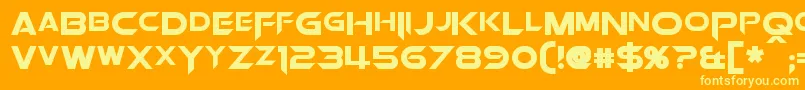 フォントOrionPaxBold – オレンジの背景に黄色の文字